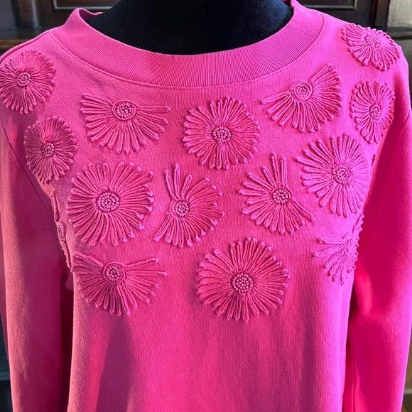 Talbots Petite Large Pink Floral Embroidered Women's Top - Picture 2 of 6